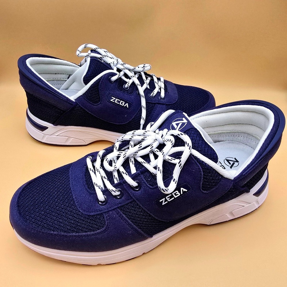 Zeba Hands Free Navy Blue White Sneakers Mens 11 Walking Shoes Slip On